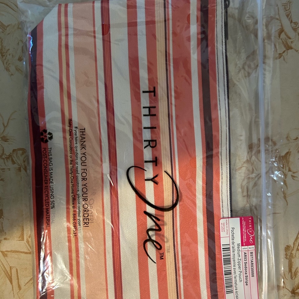 Thirty-One Striped Pouch